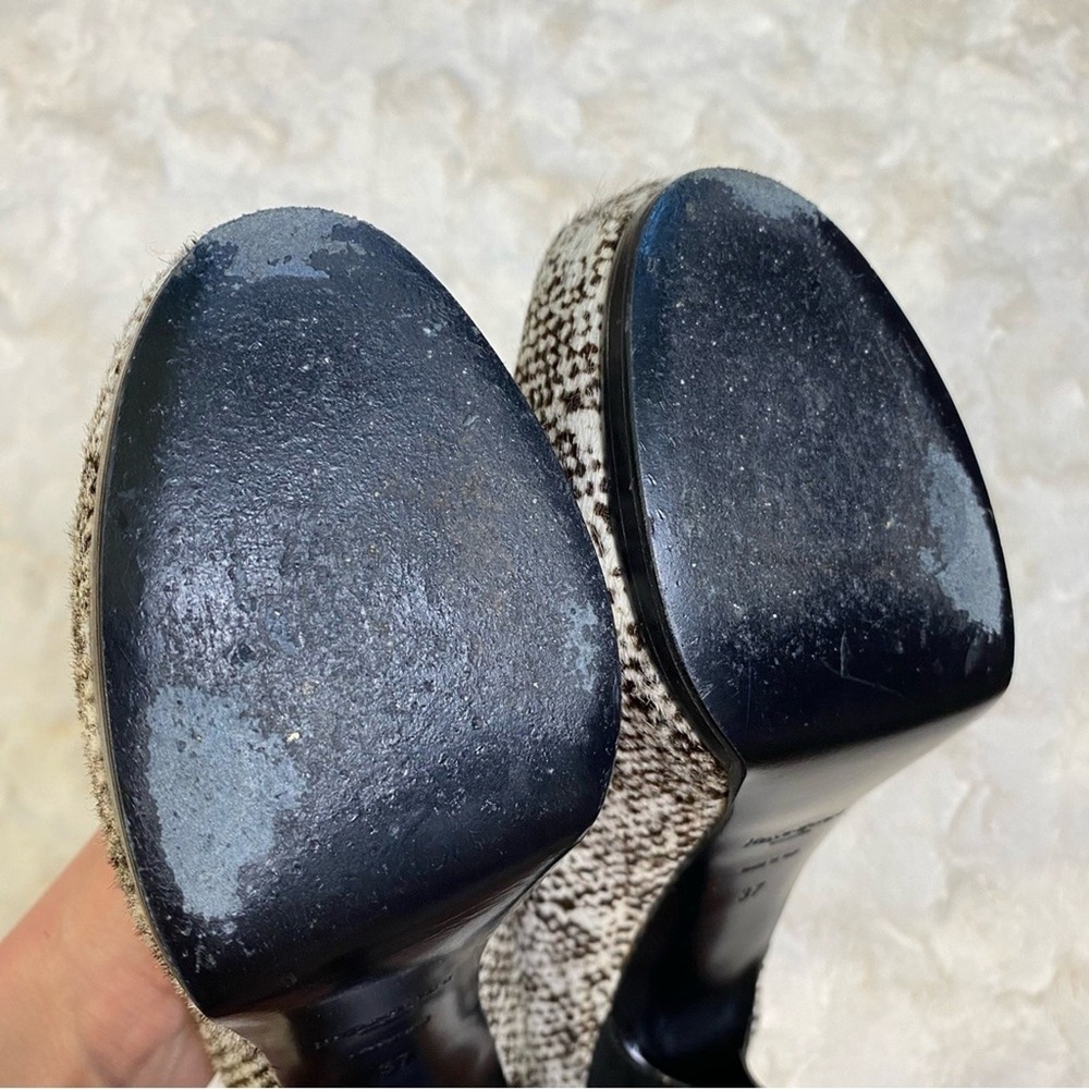 Yves Saint Laurent Tribtoo‎ 105 Ponyhair Platform Pumps Mules Heels Size 37 - Picture 11 of 16